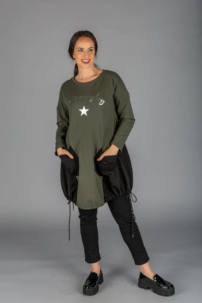 Paolo Tricot Sale, SD20164 Long Tunic SweatShirt 50% Off Regular Price