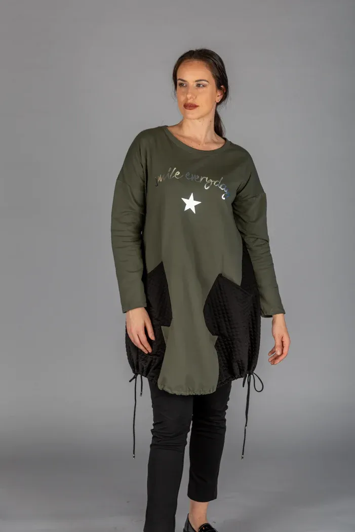 Paolo Tricot Sale, SD20164 Long Tunic SweatShirt 50% Off Regular Price