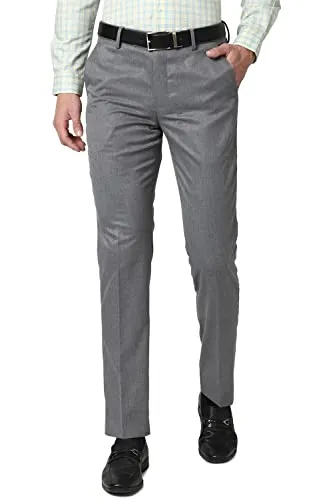 Peter England Men's Slim Work Utility Pants (PETFOSLB936447_Light Grey_30)