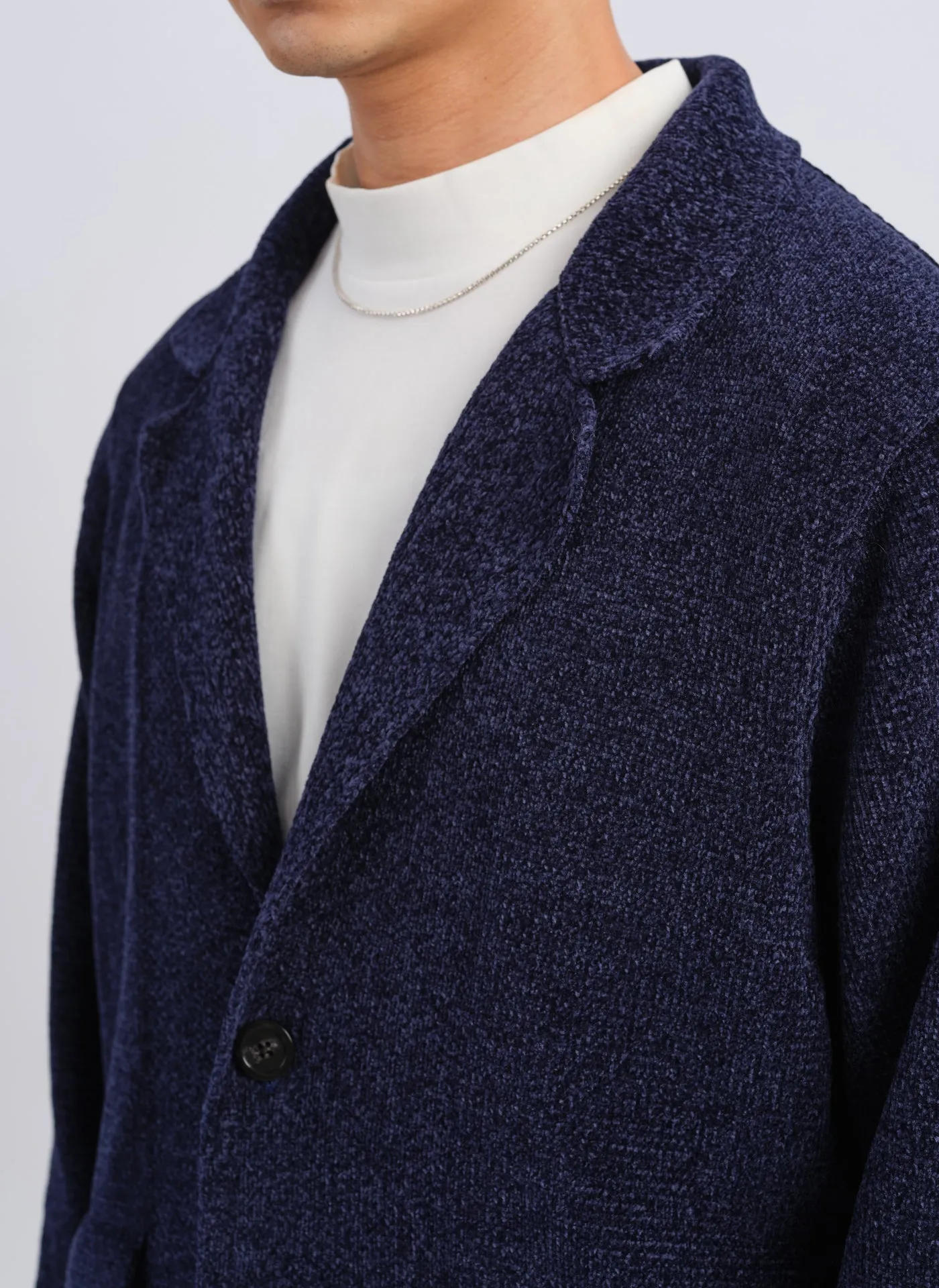 Polyester Velvet Knitted Blazer