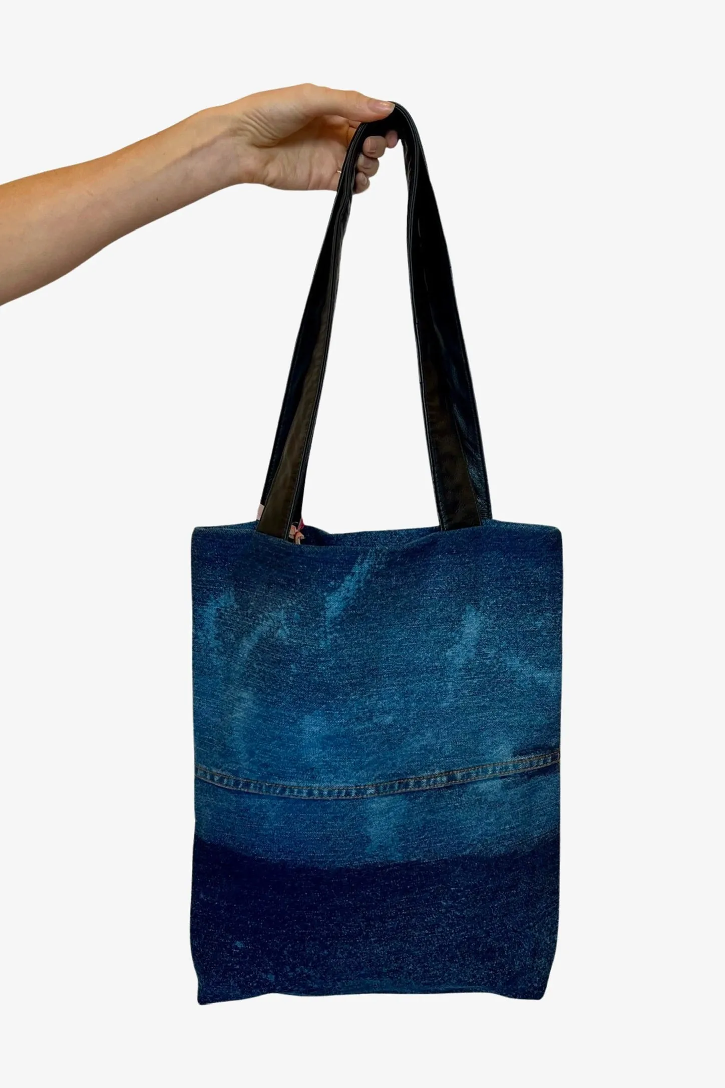 SALE Esther Denim Tote Abstract