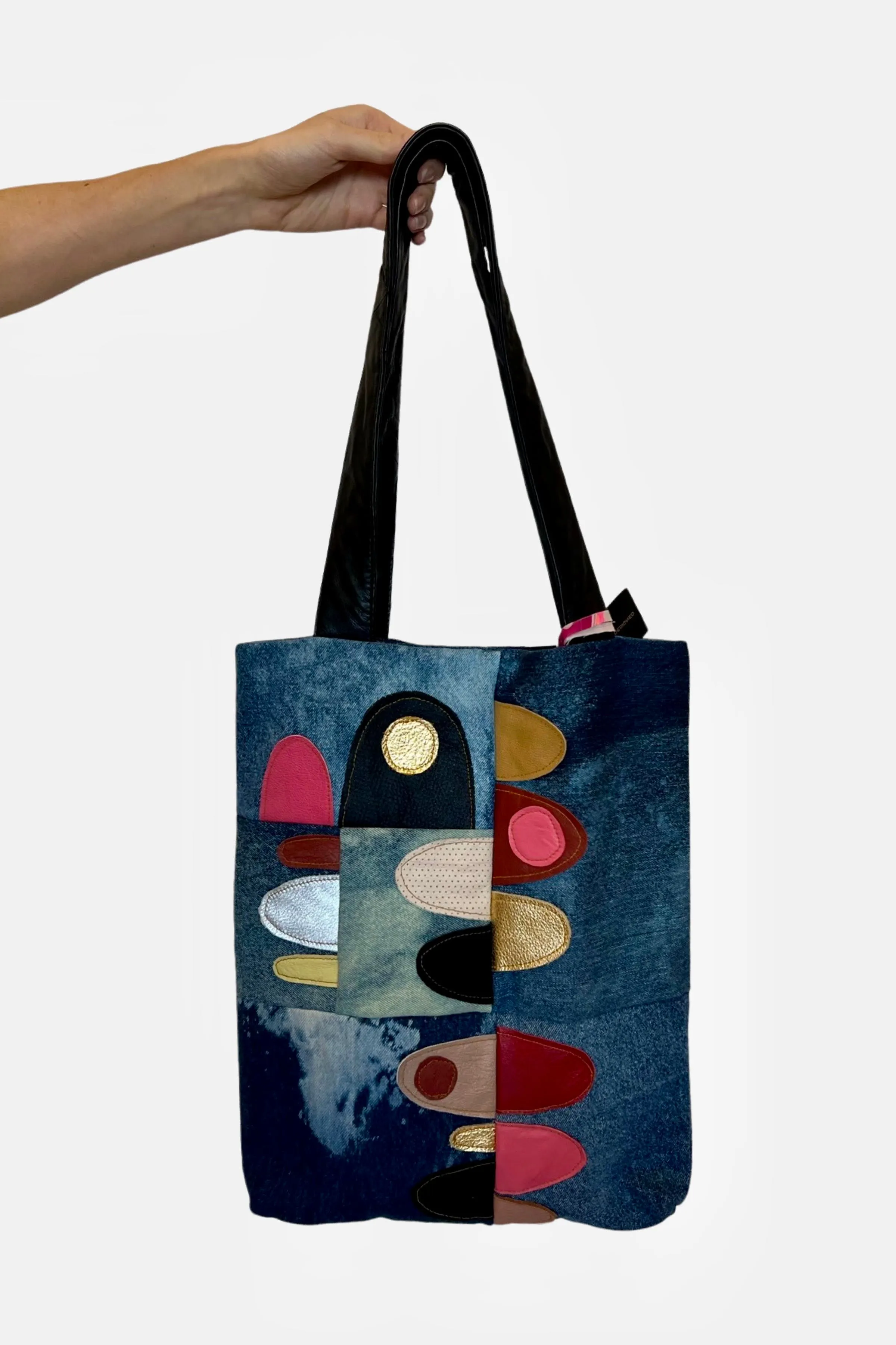 SALE Esther Denim Tote Abstract