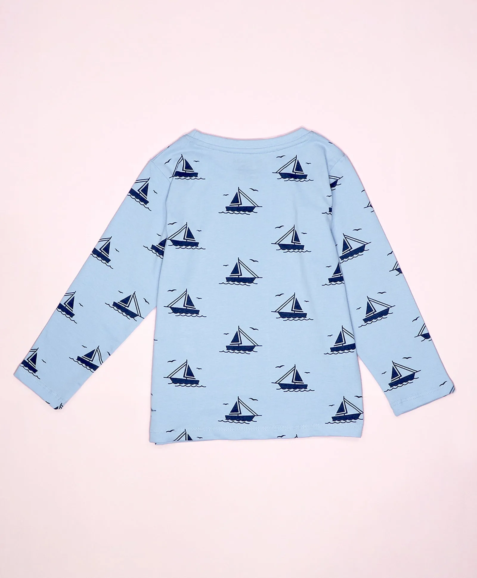 Ship Pattern Full Sleeves T-Shirt & Pajama Set