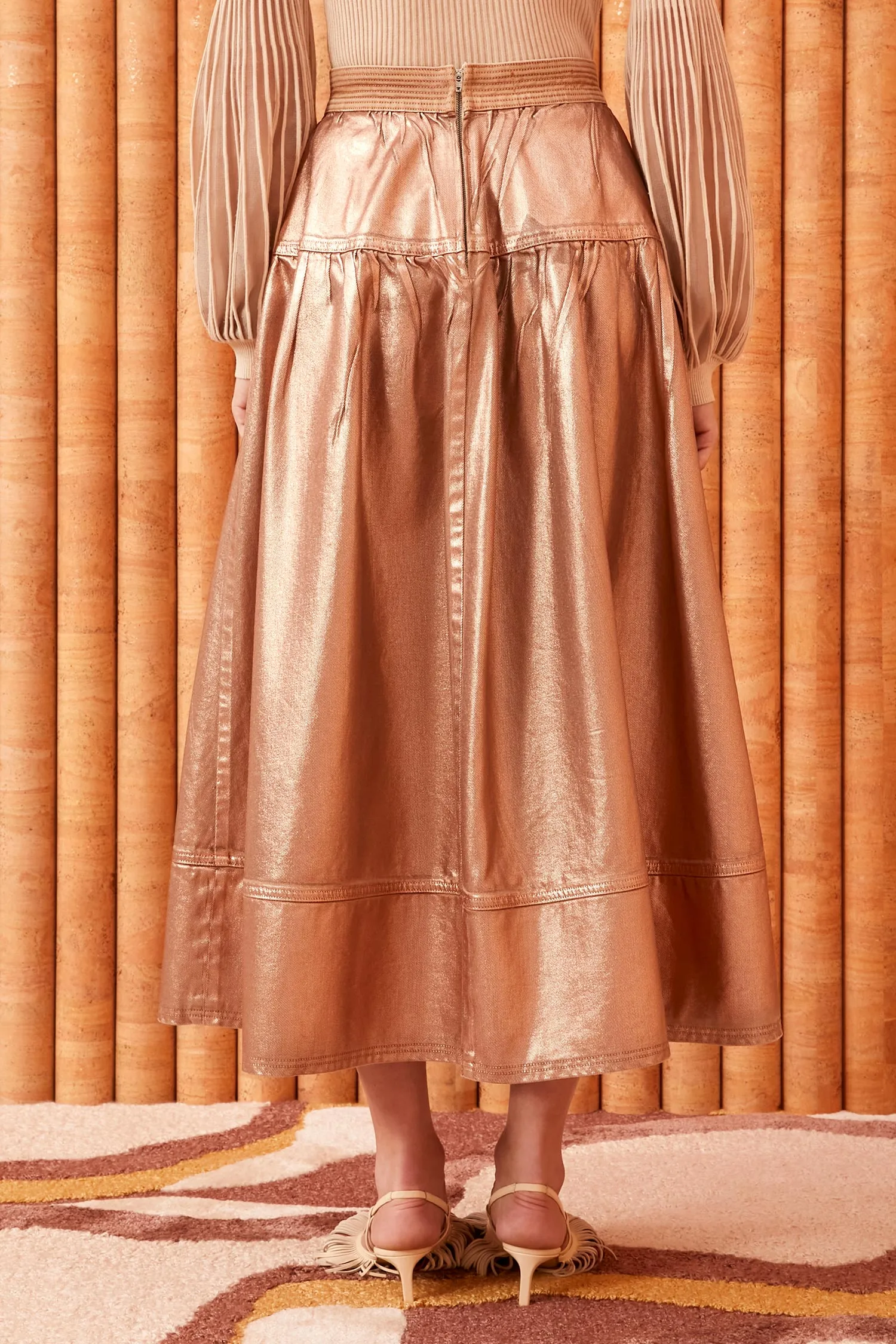 The Astrid Skirt - Copper Foiled Wash