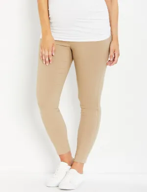 The Maia Secret Fit Belly Skinny Ankle Maternity Pants in Khaki