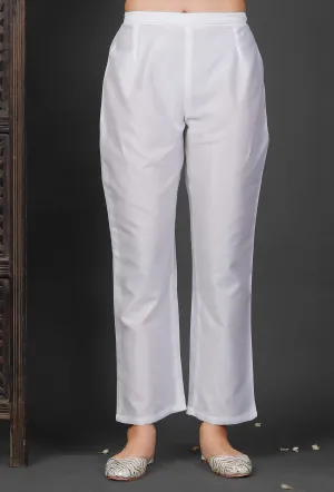 White Chanderi Pants